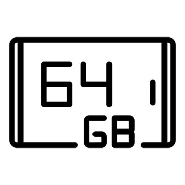smartphone screen showing 64gb storage clip art preview