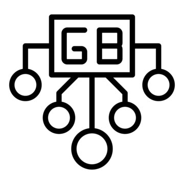 black gb network diagram clip art preview