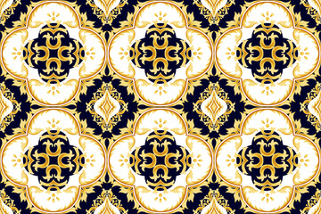 Baroque Rococo ethnic pattern design. Aztec fabric carpet mandala ornament chevron textile decoration wallpaper. Turkey African American Indian traditional embroidery vector illustrations background
