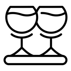 New wine glass icon outline vector. Barrel guide