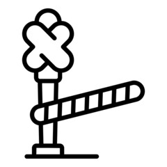 Railroad barrier icon outline vector. Train gate