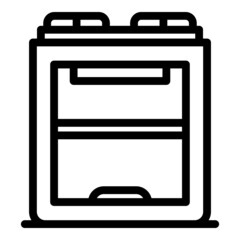 3d printer icon outline vector. Print machine