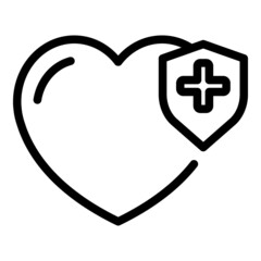 Heart medical health icon outline vector. Human cardiology