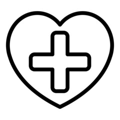 Medical heart icon outline vector. Human cardiac