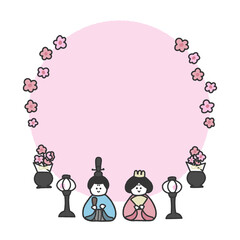 ひな祭り　正方形フレーム　トレンドカラー