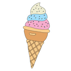 ice cream cone deser lodowy - obrazy, fototapety, plakaty