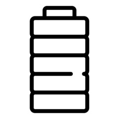 Full battery icon outline vector. Level phone