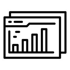 Web benchmark icon outline vector. Financial compare