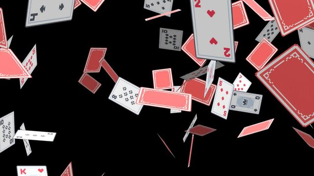 トランプ 落下 カード 黒背景 [ループ対応] [別Verあり]