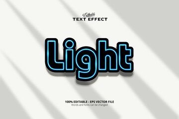 Editable text effect, shadow background, neon style, Light text