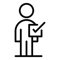 Man benchmark icon outline vector. Financial compare