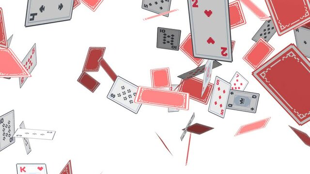 トランプ 落下 カード 白背景 [ループ対応] [別Verあり]