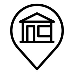 New house location icon outline vector. Move service