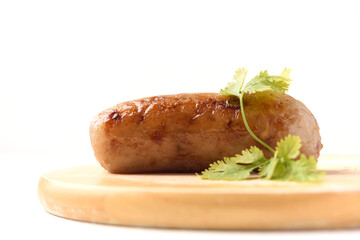 Thai sausage or Isaan sausage Local street food has a sour taste from fermented minced pork with rice and grilled over charcoal.