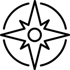 Compass direction location navigation sea star icon