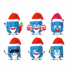 Santa Claus emoticons with blue correction pen cartoon character