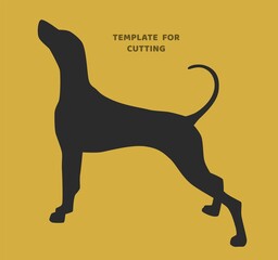 Template for laser cutting, wood carving, paper cut. Dog silhouettes for cutting. Dog stencil.