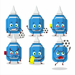 Blue correction pen cartoon character working as a Football referee