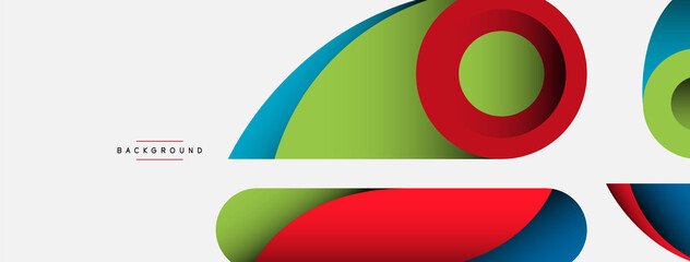 Obraz premium Abstract background. Minimal geometric circles and round style shapes with deep shadow effects. Trendy technology business template for wallpaper banner or background