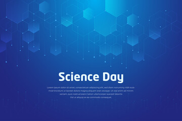 Vector illustration of a background for World Science Day. Science Day design with modern, shinny and technology background.