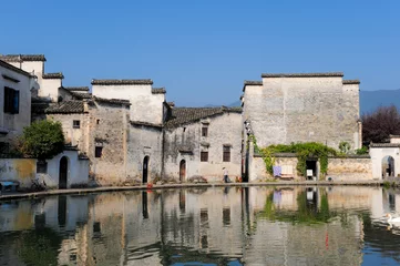Crédence de cuisine en verre imprimé Monts Huang Hongcun Ancient Architectural Village: October 10, 2011. Yixian County, Huangshan City, Anhui Province, China