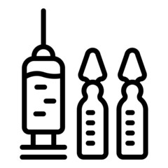 Rhinoplasty syringe icon outline vector. Nose surgery