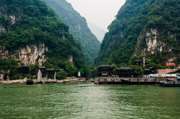 Landscape along the banks of the Yangtze River in China