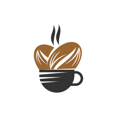 Coffee Cup Bean Icon Illustration Brand Identity