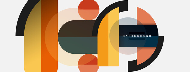 Geometric shapes composition abstract background. Circles lines and rectangles. Vector illustration for wallpaper banner background or landing page