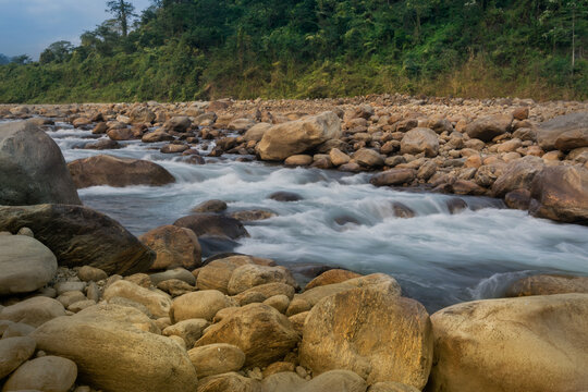 River bed of Joldhaka river, Jhalong - Dooars , north bengal - West Bengal, India
