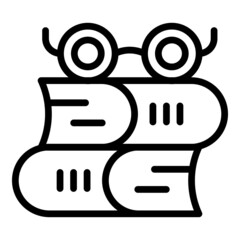 Book stack icon outline vector. Company service