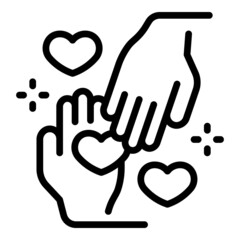 Help hand icon outline vector. Value integrity