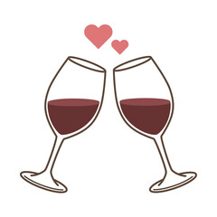 ワイン　乾杯　ハート