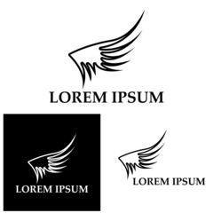Obraz premium Wing illustration logo vector design