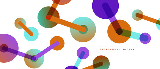 Abstract background. Round dots connected by lines. Trendy techno business template for wallpaper, banner, background or landing