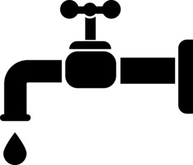 water tap with drop of water
