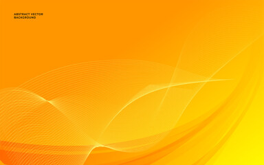 Yellow Abstract Gradient background with wave and smooth line. orange abstract wave background. Vector Illustration
