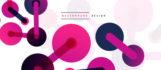Abstract background. Round dots connected by lines. Trendy techno business template for wallpaper, banner, background or landing