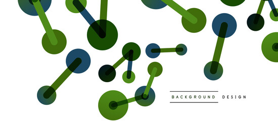 Abstract background. Round dots connected by lines. Trendy techno business template for wallpaper, banner, background or landing