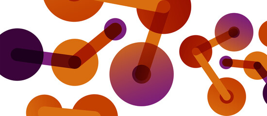 Abstract background. Round dots connected by lines. Trendy techno business template for wallpaper, banner, background or landing