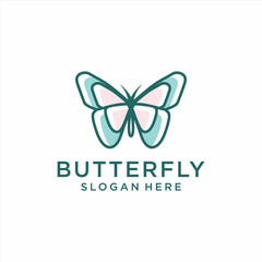 Butterfly logo vector. Luxury line logotype design. Universal premium butterfly symbol illustration.