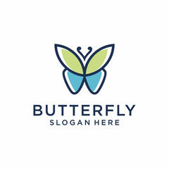 Butterfly logo vector. Luxury line logotype design. Universal premium butterfly symbol  illustration.