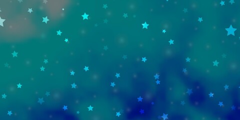 Light BLUE vector template with neon stars. Shining colorful illustration with small and big stars. Pattern for wrapping gifts.