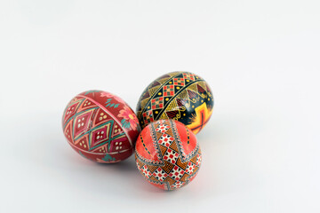 Pysanka - Vintage Ukrainian Easter Eggs on a white background