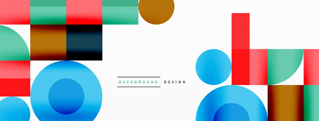 Beautiful abstract background. Circles, triangle shapes, and squares. Minimal geometric template for wallpaper, banner, background or landing