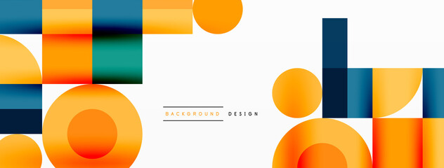 Beautiful abstract background. Circles, triangle shapes, and squares. Minimal geometric template for wallpaper, banner, background or landing