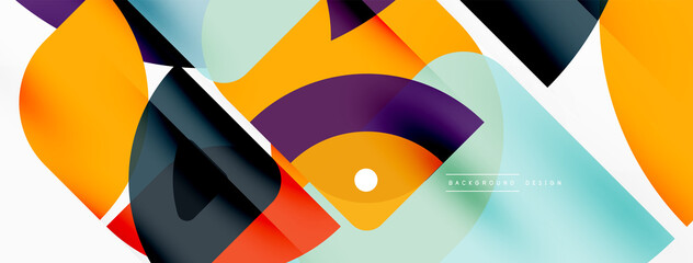 Lines, squares, circles and triangles. Geometric abstract background for wallpaper, banner, background, presentation or landing page