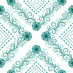 Beautiful and Simple Geometrical Flower Seamless Surface Pattern Design