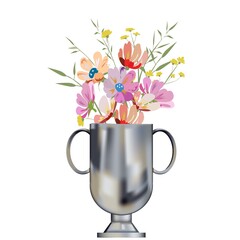 Beautiful Flower Arrangement in A Vase Vector Illustration