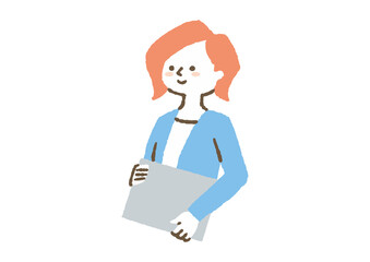 ファイルを持っている女性会社員_色